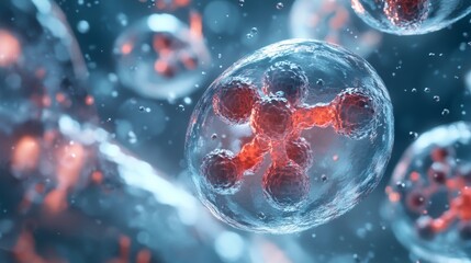 Exosomes Delivering Genetic Material Between Cells in Microscopic View