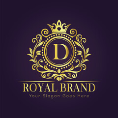 Letter luxury gold logo concept