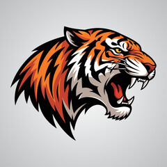 Fierce Tiger Head Logo Vector Illustration