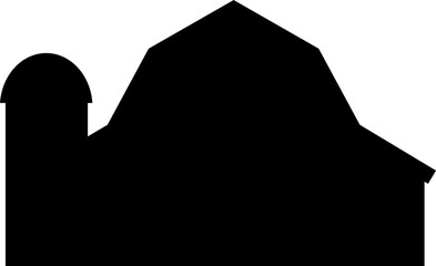 Barn black silhouette isolated.  Simple shapes farm barn icon vector design. Transparent background. SVG file. © 素真 莊