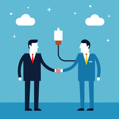 Business Partnership Collaboration and Support Vector Illustration