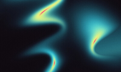 Abstract teal and yellow swirls digital art