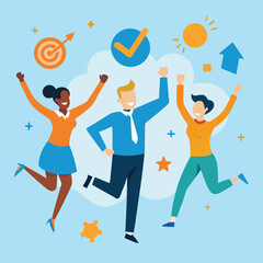 Celebrating Success Diverse Team Achieving Goals Together