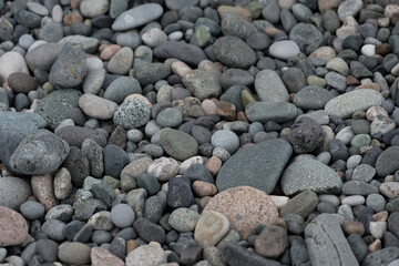 Stones background top view, background stones, beach in Batumi