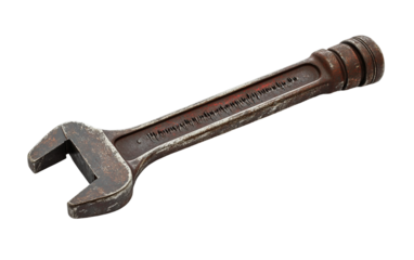 Heavy duty adjustable jaw pipe wrench featuring vintage design ideal for mechanical and maintenance work isolated on transparent background PNG