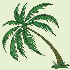 Simple tall palm tree vector ideal for island visuals, summer posters, and nature backgrounds.