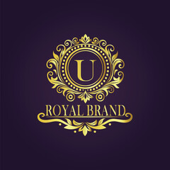 Letter luxury gold logo concept