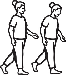  A vector illustration showcasing a person practicing mindful walking, representing mindfulness & somatic practices