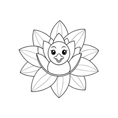Fototapeta premium Printable Chick Hatching from a Candy Egg Outline