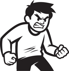 A vector illustration of emotional dysregulation awareness, focusing on a person experiencing intense anger