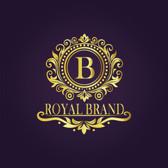 Letter luxury gold logo concept