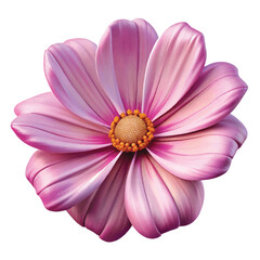 Realistic pink flower in full bloom is ideal for garden visuals, decoration, and spring themes.