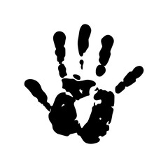 Male handprint. Hand scan