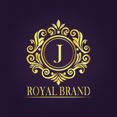 Letter luxury gold logo concept