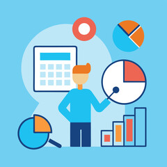 Fototapeta premium Data Analysis Business Analytics, Charts, Graphs, and Financial Reports