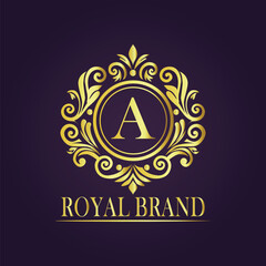 Letter luxury gold logo concept
