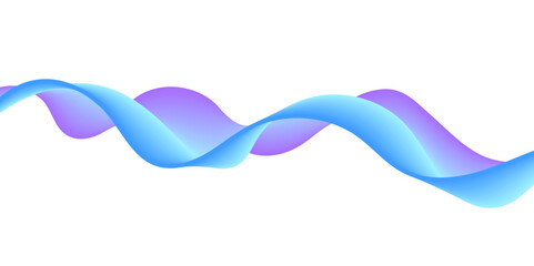 3d vector sound waves set. Audio equalizer technology, pulse musical. Realistic rendering of blue and pink wave curve gradient. Isolated abstract object on a white background.