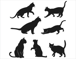 Classic Shorthair Cat Silhouettes
