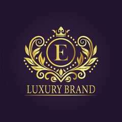 Letter luxury gold logo concept