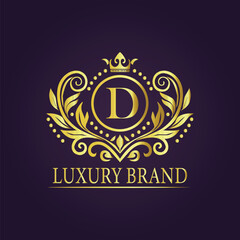 Letter luxury gold logo concept