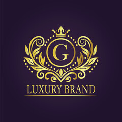 Letter luxury gold logo concept