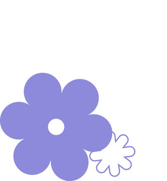 Fototapeta Trio of daisy-like floral shapes are floating on transparent background with pastel purple accents