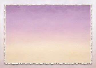 Textured Ombre Paper with Deckled Edges: A Gradient of Lavender to Cream, Perfect for Artistic Mockups and Delicate Design Projects Emphasizing Softness