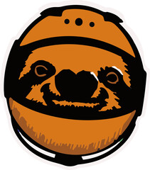 Combining sloth face graphics with basketball panel lines in flat design on transparent background