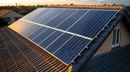 Solar panel optimization residential rooftop installation modern house blue panels efficient energy system contemporary architecture clean technology