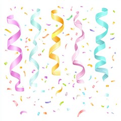 Colorful Party Streamers and Confetti