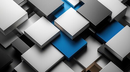 Solar panel layout geometric minimalist interpretation angular abstract forms black white electric blue high-contrast mathematical precise relationships gradient