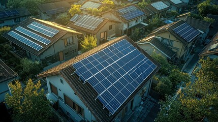 Solar panel performance house rooftop photovoltaic installation residential area modern home renewable energy technology efficiency