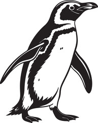 Fototapeta premium Penguin vector art illustration silhouette image