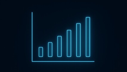 Abstract Technology-Themed Animated Bar Chart with Minimal Aesthetic and Glowing Progress Bars on a Dark Data Background

