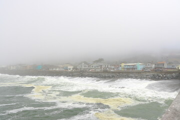 Stormy weather in the town of San Juan, Puerto Rico.