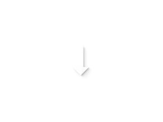 Simple downward arrow on white, minimalist flat design. Direction, clarity, and modern simplicity.