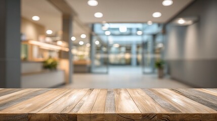 Abstract Blurred Interior View of Modern Hospital Reception Area