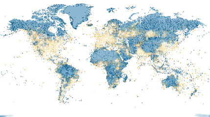 Global distribution of airports and air traffic density