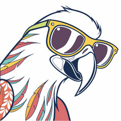 vector illustration of colorful sunglass on white