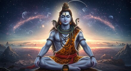Fototapeta premium God Shiva in meditation