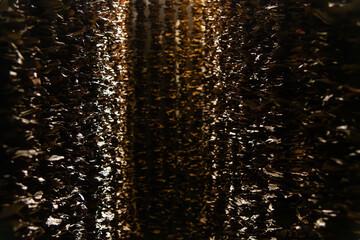 curtains composed of dried leaves in the art museum
