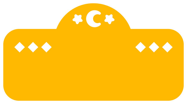 Naklejki Flat design plaque is featuring crescent moon, stars and diamond outlines on transparent background
