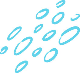 Stylized turquoise ellipses are floating diagonally in flat design over transparent background