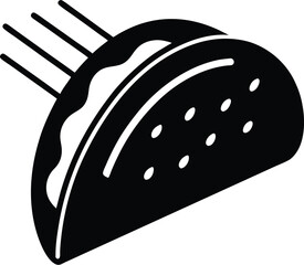 vector illustration of a black and white bread