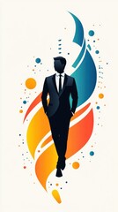 Elegant Minimalist Businessman in Abstract Design