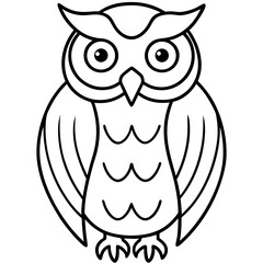 Owl Outline line art vector