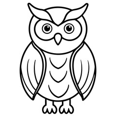 Owl Outline line art vector
