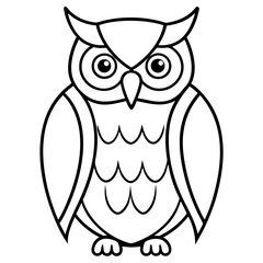 Owl Outline line art vector