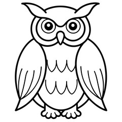 Owl Outline line art vector