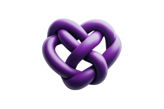 Purple heart knot, 3D rendered - Powered by Adobe